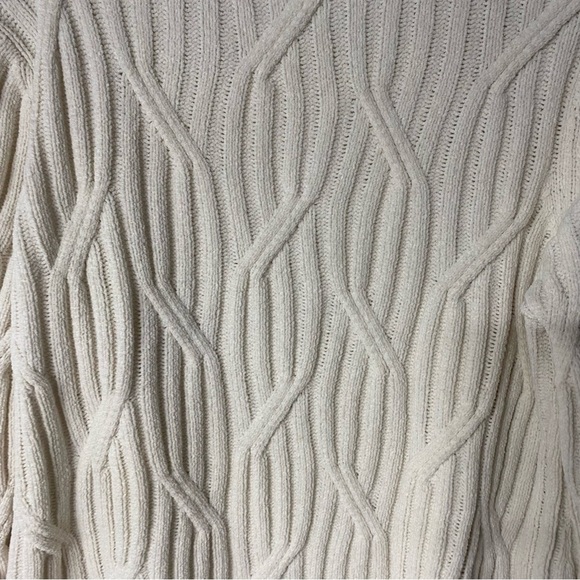 J. Jill Sweater Women M Ivory Cable Knit Crew Neck Chunky Chenille Pullover Soft - Picture 7 of 9